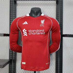 2025/2026 Player Version Long Sleeve Liverpool Home Football Shirt