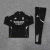 2025/2026 Real Madrid Black Half-Pull Tracksuit front view