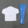2025/2026 Real Madrid Half-Pull White and Blue Tracksuit back view