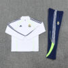 2025/2026 Real Madrid White and Blue Half-Pull Tracksuit front view