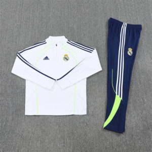 2025/2026 Real Madrid White and Blue Half-Pull Tracksuit