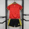 2026 Belgium Home World Cup Football Shirt Kids Size back view
